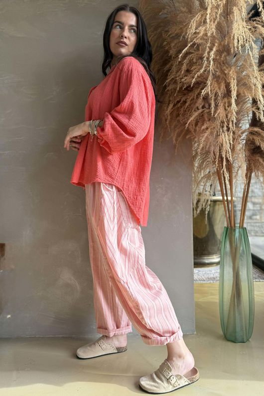 Laurie Cushion Cotton Blouse Watermelon /2=